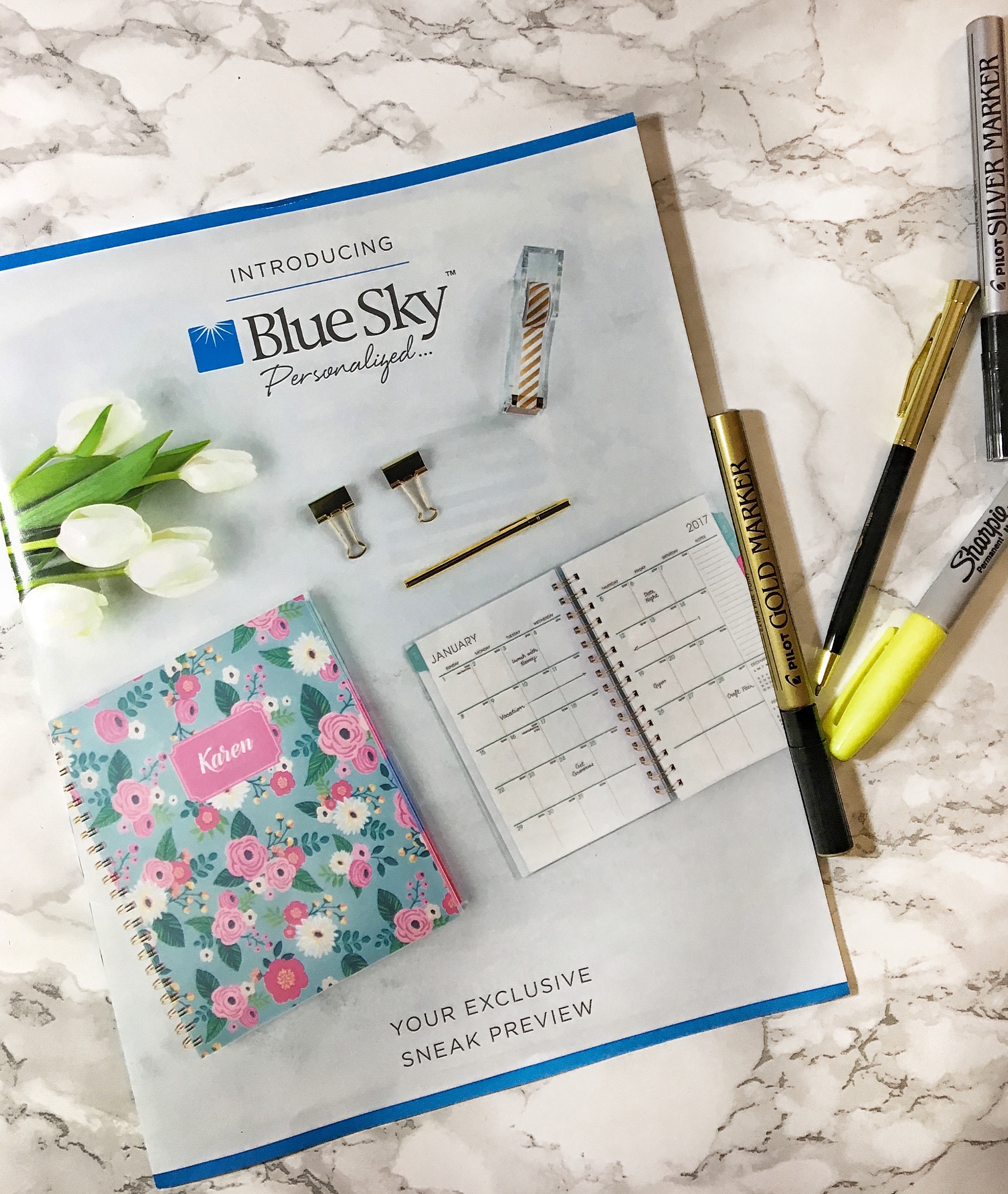 Blue Sky Personalized Planner Glamourim